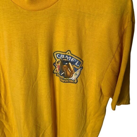 VTG 80s Joe Camel Yellow T Shirt Mens Large - Picture 2 of 5
